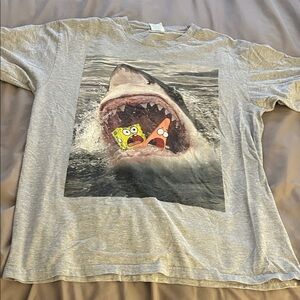 Gray Graphic T-Shirt SpongeBob and Patrick